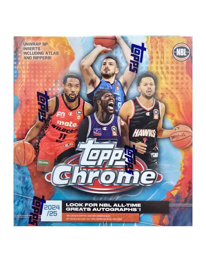 NBL Basketball - 2024/25 Topps Chrome Basketball Trading Cards Mega Pack (10 Packs)