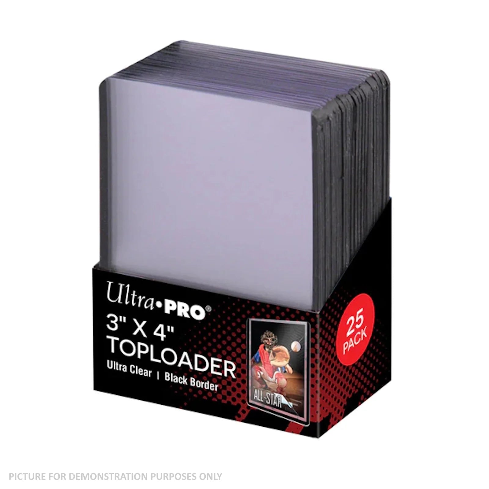 Ultra Pro 3 inch X 4 inch Clear Regular Toploader 25 Pack (BLACK)