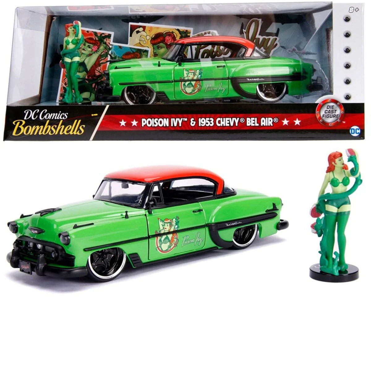 DC Bombshells - Poison Ivy 1953 Chevy Bel Air 1:24 Scale Hollywood Rides Diecast Vehicle