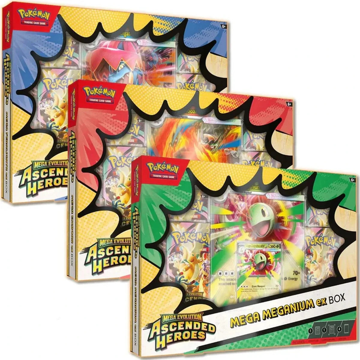 Pokemon TCG Ascended Heroes Mega ex Boxes (Meganium/Emboar/Feraligatr)